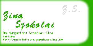 zina szokolai business card